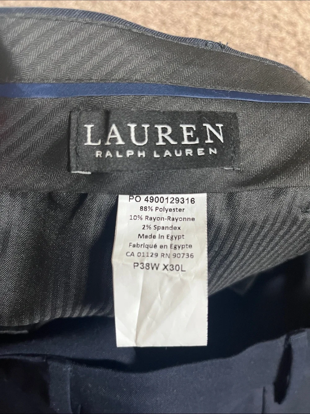 Ralph Lauren Men's Dark Navy Dress Trousers